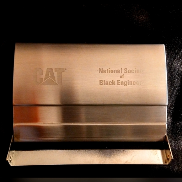 "CAT" NSBE SERIES EXECUTIVE SILVERTONE METAL CARD HOLDER & KEY FOB SET (NWOT) - Picture 8 of 11